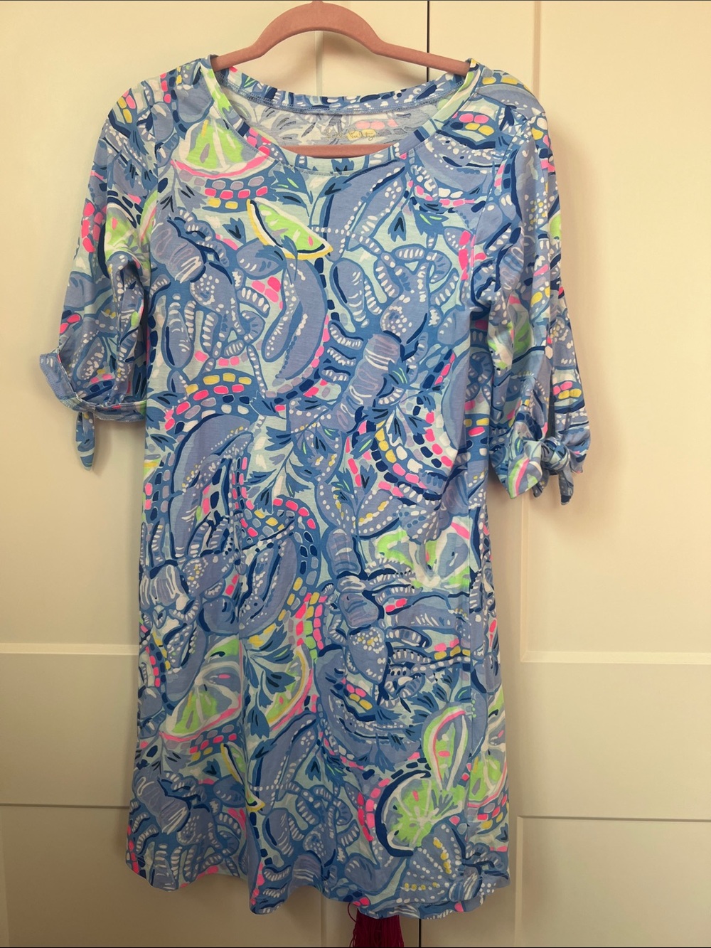 Lilly Pulitzer lobster print cotton t shirt dress small